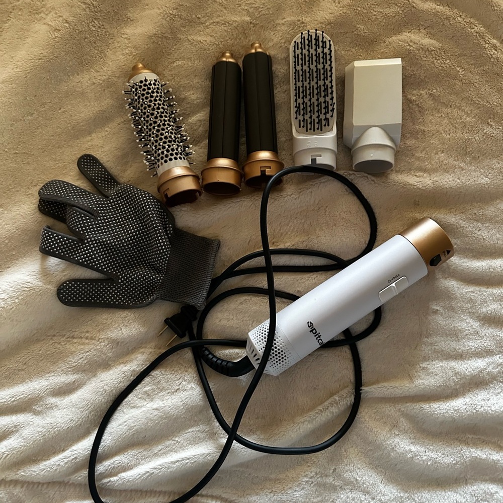White and Gold Hair Styling Tool Set